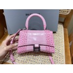 BALENCIAGA 𝐇𝐨𝐮𝐫𝐠𝐥𝐚𝐬𝐬 𝐗𝐒 crocodile-textured cowhide