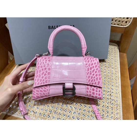 BALENCIAGA 𝐇𝐨𝐮𝐫𝐠𝐥𝐚𝐬𝐬 𝐗𝐒 crocodile-textured cowhide