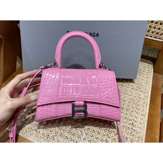 BALENCIAGA 𝐇𝐨𝐮𝐫𝐠𝐥𝐚𝐬𝐬 𝐗𝐒 crocodile-textured cowhide