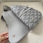 Dior- saddle bag in Dior gray canvas model D8004