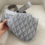 Dior- saddle bag in Dior gray canvas model D8004