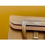 Halzan25 gold buckle golden brown   Saddle Fubo leather