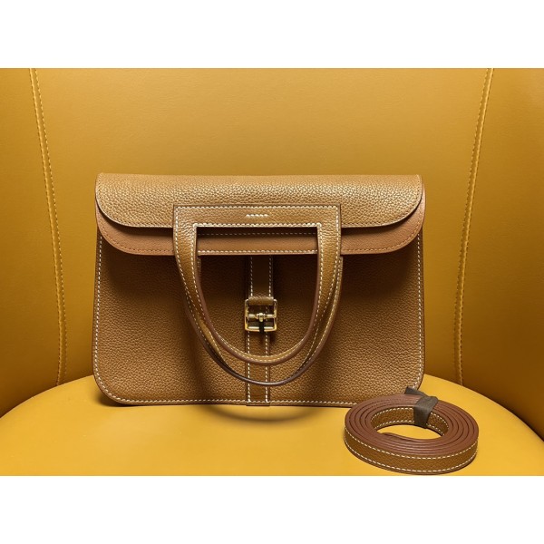 Halzan25 gold buckle golden brown   Saddle Fubo leather