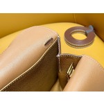 Halzan25 gold buckle golden brown   Saddle Fubo leather