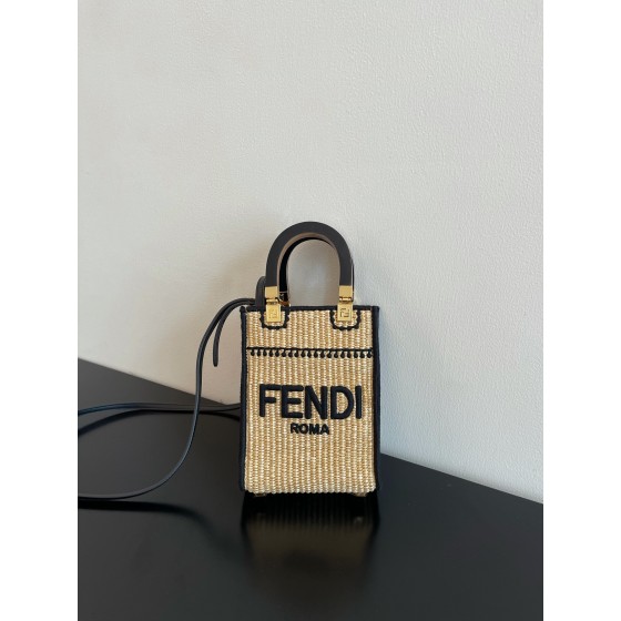 FENDI Sunshine mini tortoiseshell portable crossbody cute