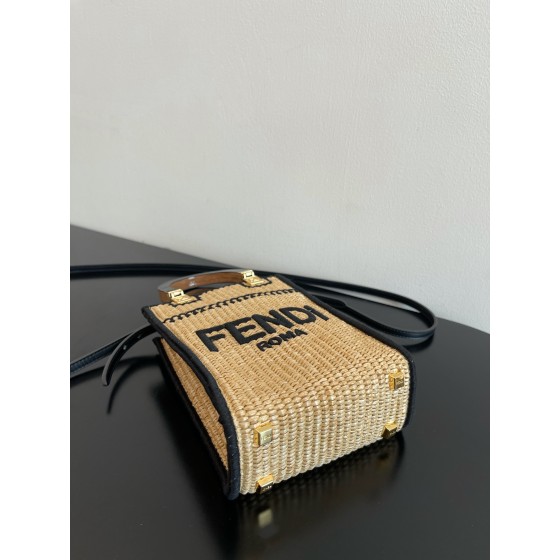 FENDI Sunshine mini tortoiseshell portable crossbody cute