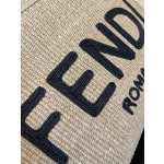 FENDI Sunshine Straw Tote Bag