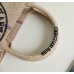 DIOR TOTE beige linen canvas