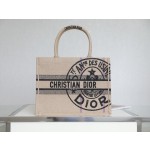 DIOR TOTE beige linen canvas