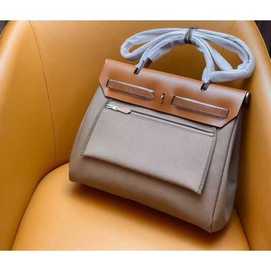 Herbag 31 inner seam gold brown with olive green silver buckle