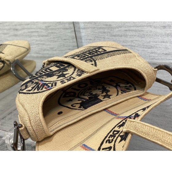 Dior Star Embroidery Pattern Saddle Bag 3351