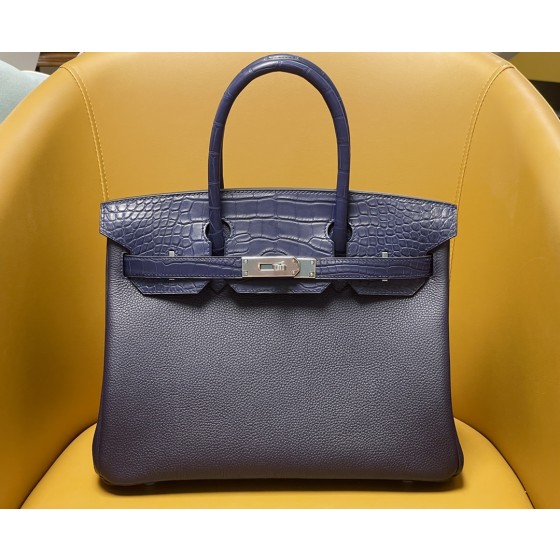 Bk30 touch Midnight Blue Togo with Indigo Mist Face America 🐊   Silver buckle