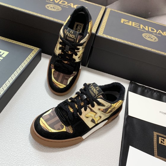 Fendi Versace collaborates on the new match capsule sneakers, casual sneakers for couples
