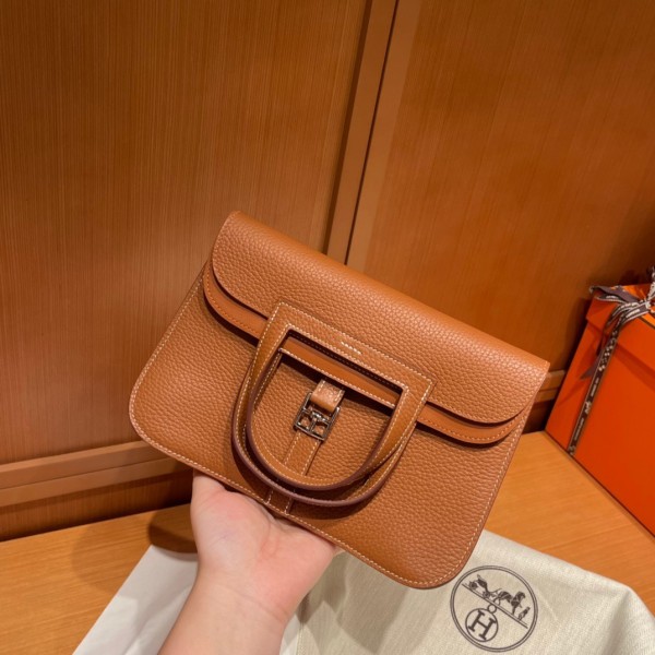 Halzan 25cm New stock tc leather 37 gold brown silver buckle