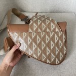 Dior- Saddle Bag Brown Canvas