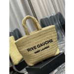 SAINT LAURENT  拉菲草编织tote款号：688864