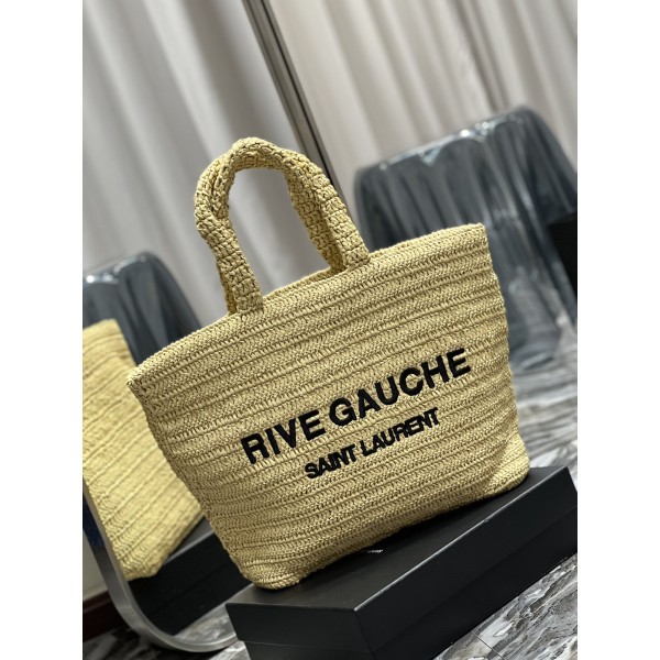 SAINT LAURENT  拉菲草编织tote款号：688864