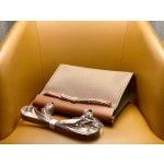 herbag31 elephant grey + caramel color silver buckle