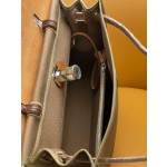 herbag31 elephant grey + caramel color silver buckle