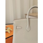 BK25 milkshake white togo leather gold buckle
