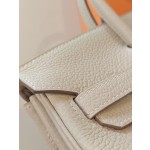 BK25 milkshake white togo leather gold buckle