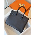 Bk30 black gold EPSOM leather inner seam