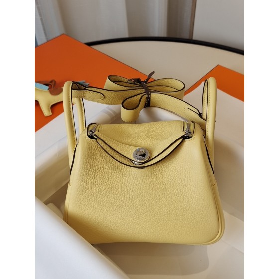 Mini Lindy chick yellow French Clemence leather all hand sewn