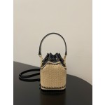 FENDI straw small bucket