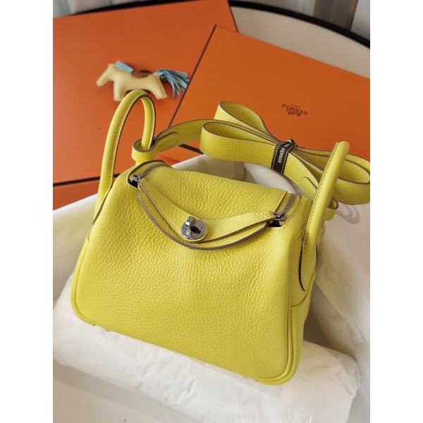 Mini Lindy lemon yellow counter Clemons leather