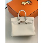 Birkin25 Milk Shake White Togo Rose Gold Button