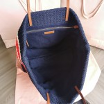 MIU MIU BG228: Imported Lafite Grass Woven Cotton Thread Woven Tote Bag