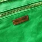 MIU MIU BG228: Imported Lafite Grass Woven Cotton Thread Woven Tote Bag