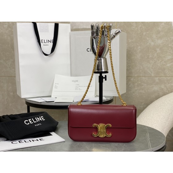 CELINE 𝑻𝒓𝒊𝒐𝒎𝒑𝒉𝒆 Chain Underarm Bag Model: 197993