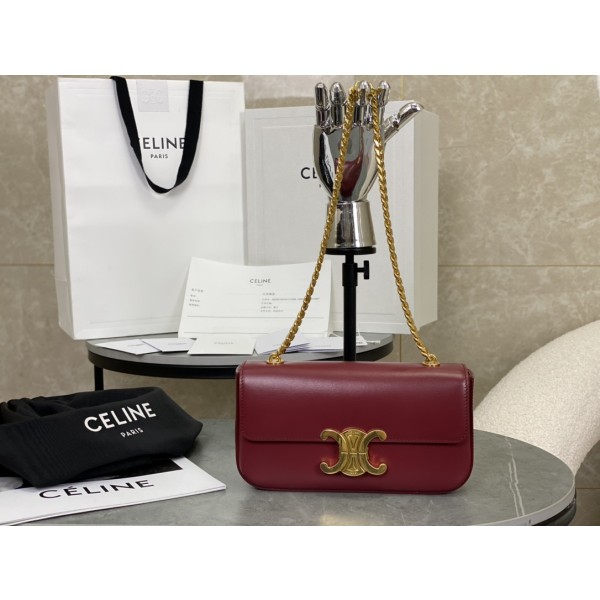 CELINE 𝑻𝒓𝒊𝒐𝒎𝒑𝒉𝒆 Chain Underarm Bag Model: 197993