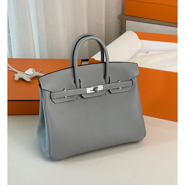 Birkin25 Seagull Grey Togo Skin Silver Buckle