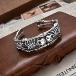Crow Heart Skeleton Open Bracelet