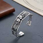 Crow Heart Skeleton Open Bracelet