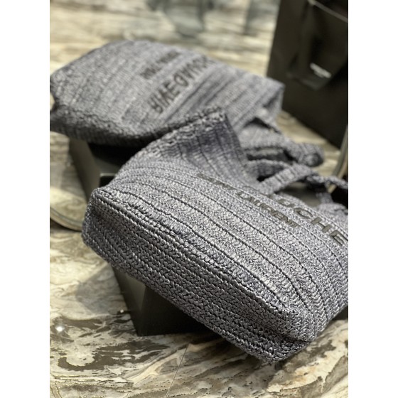 SAINT LAURENT  拉菲草编织tote款号：688864