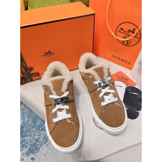 Hermes Couple Style Fury Kelly Button Casual Shoes