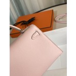 mini Kelly 3q powder swift leather silver buckle