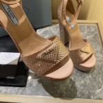 Prada High Heel Satin Thick Sole Sandals