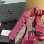 Prada High Heel Satin Thick Sole Sandals