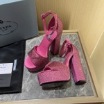 Prada High Heel Satin Thick Sole Sandals