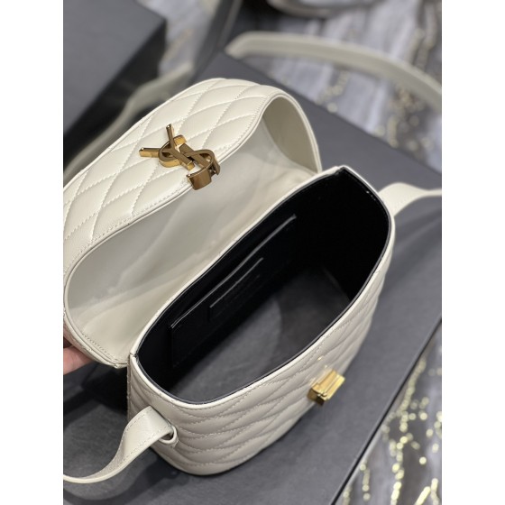 SAINT LAURENT JUNE Quilted Sheepskin Box Bag Model Number: 710080