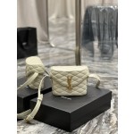 SAINT LAURENT JUNE Quilted Sheepskin Box Bag Model Number: 710080