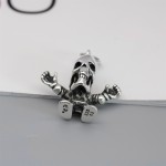 Croxintai Silver Old Skeleton Head Human Shape Pendant
