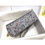 DIOR small embroidered gray colored diamond