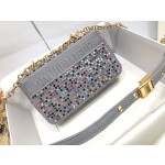 DIOR small embroidered gray colored diamond