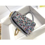 DIOR small embroidered gray colored diamond