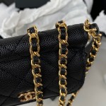 CHANEL 22K's popular black gold flap bag part AP3134